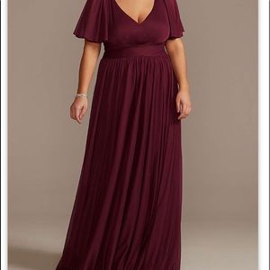 David’s Bridal size 18, flutter sleeve criss cross